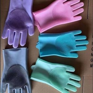 Silicone Scrubber Cleaning Gloves